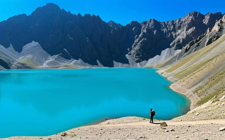 پیاده روی و تماشای چشم اندازهای زیبای دریاچه آلماتی