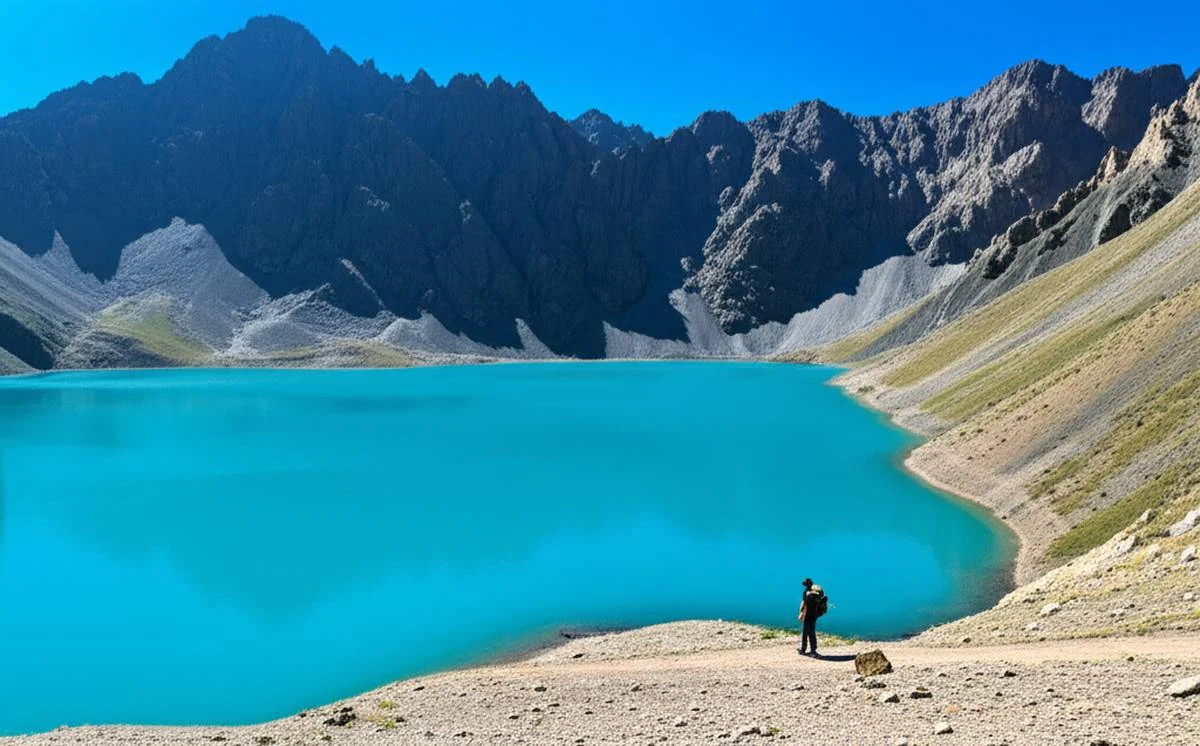 پیاده روی و تماشای چشم اندازهای زیبای دریاچه آلماتی